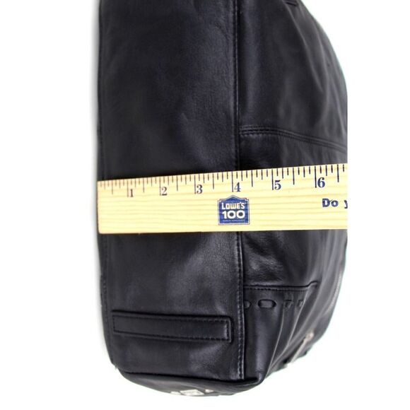 ROOMY Cezar Mizrahi BLACK GENUINE LEATHER SHOULDER BAG HANDBAG TOTE HOBO PURSE - Picture 15 of 16